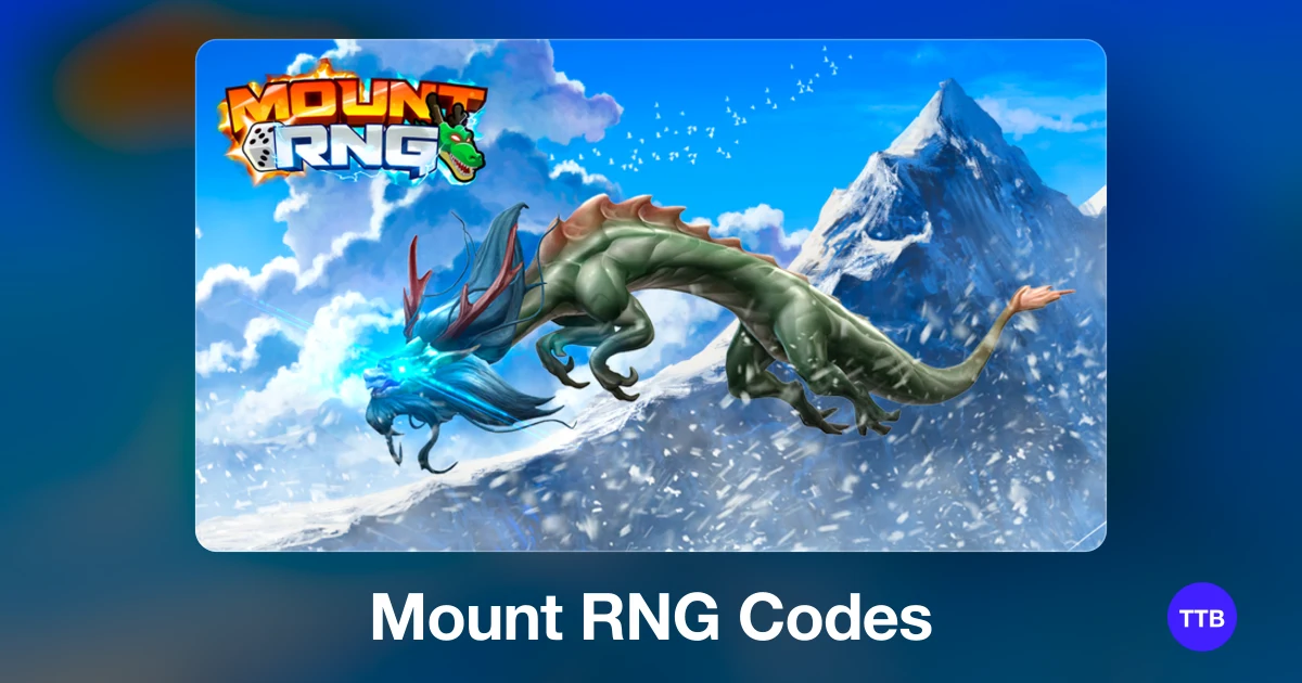 Mount RNG codes cover: the official Roblox game image with the game name