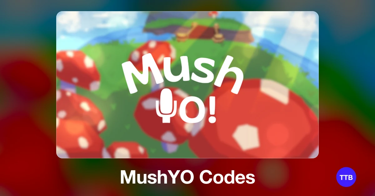 MushYO codes cover: the official Roblox game image with the game name
