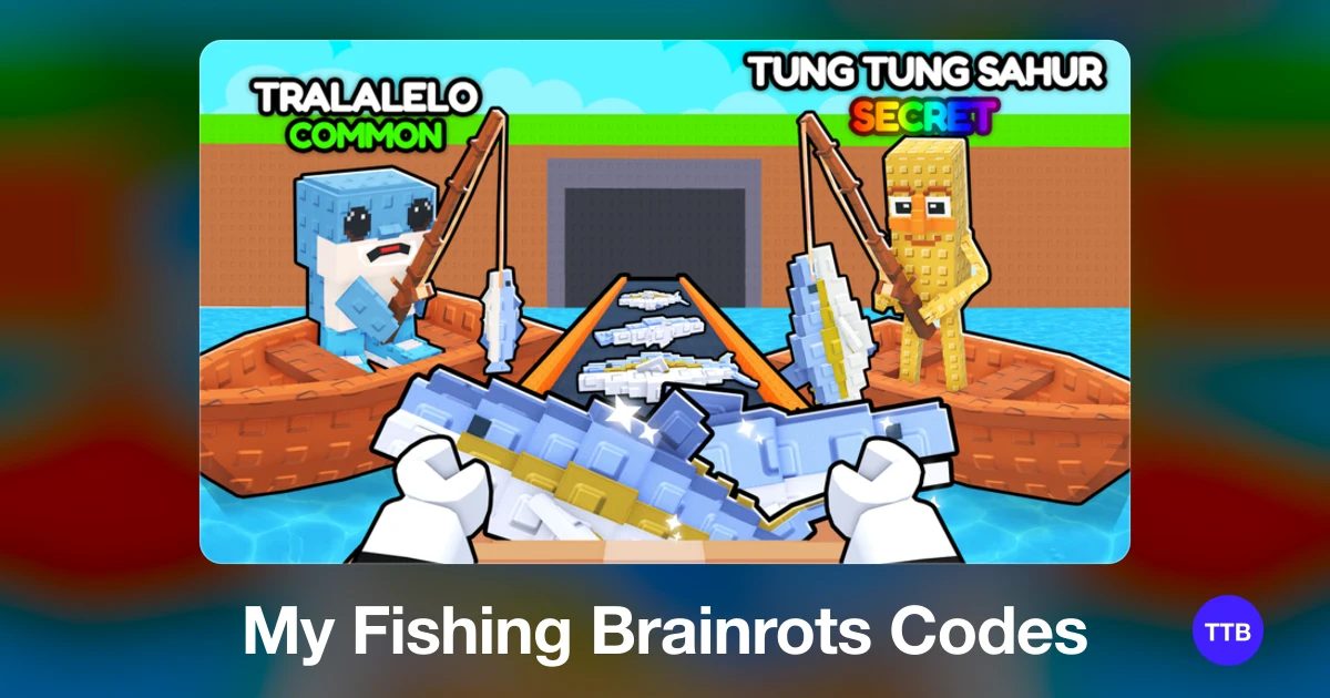 My Fishing Brainrots codes cover: the official Roblox game image with the game name