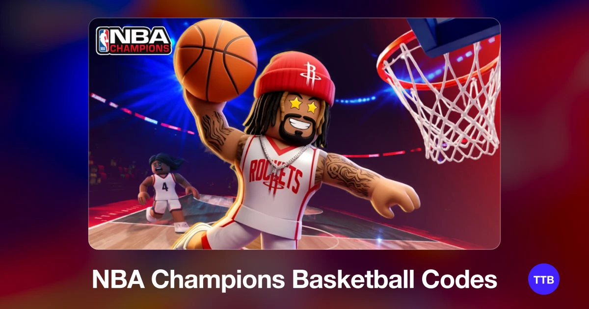 NBA Champions Basketball codes cover: the official Roblox game image with the game name