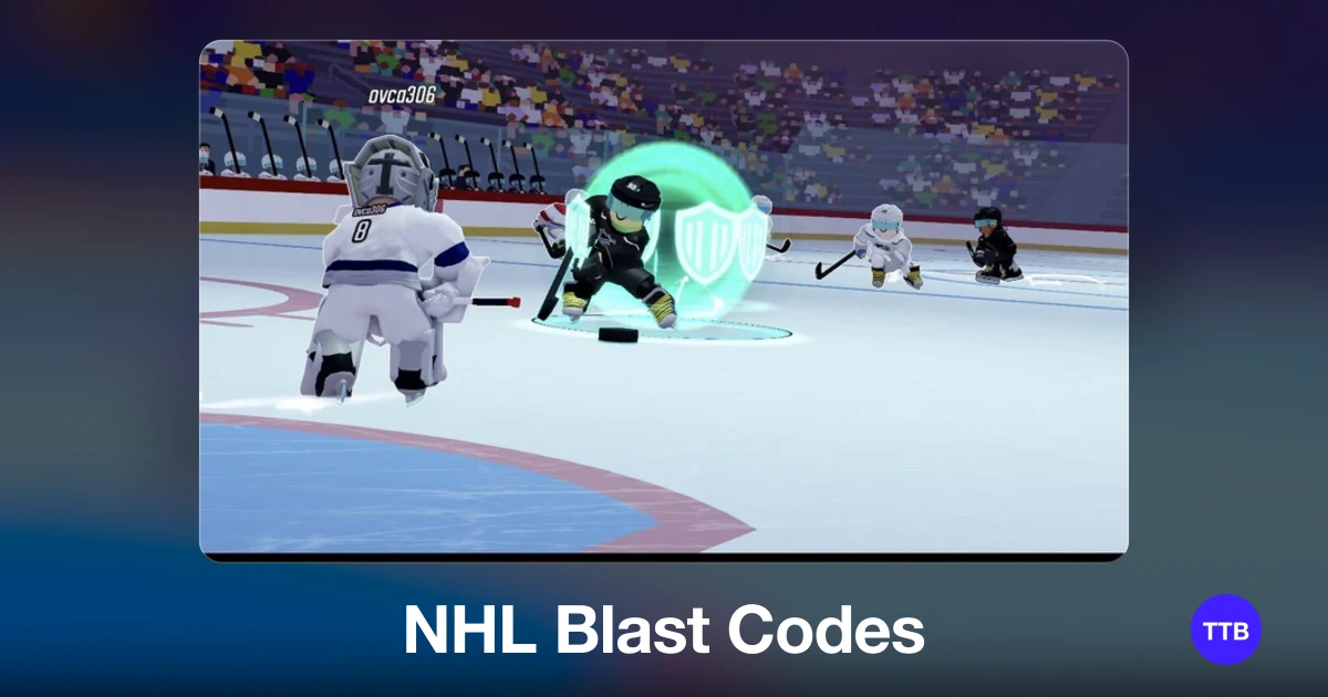 NHL Blast codes cover: the official Roblox game image with the game name