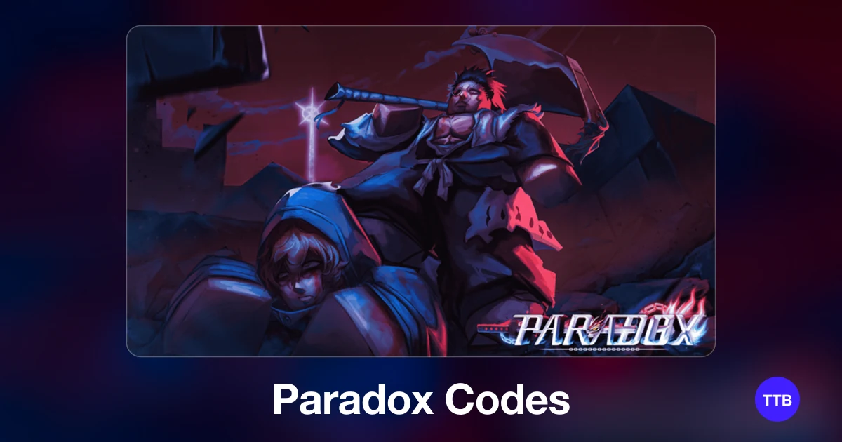 Paradox codes cover: the official Roblox game image with the game name