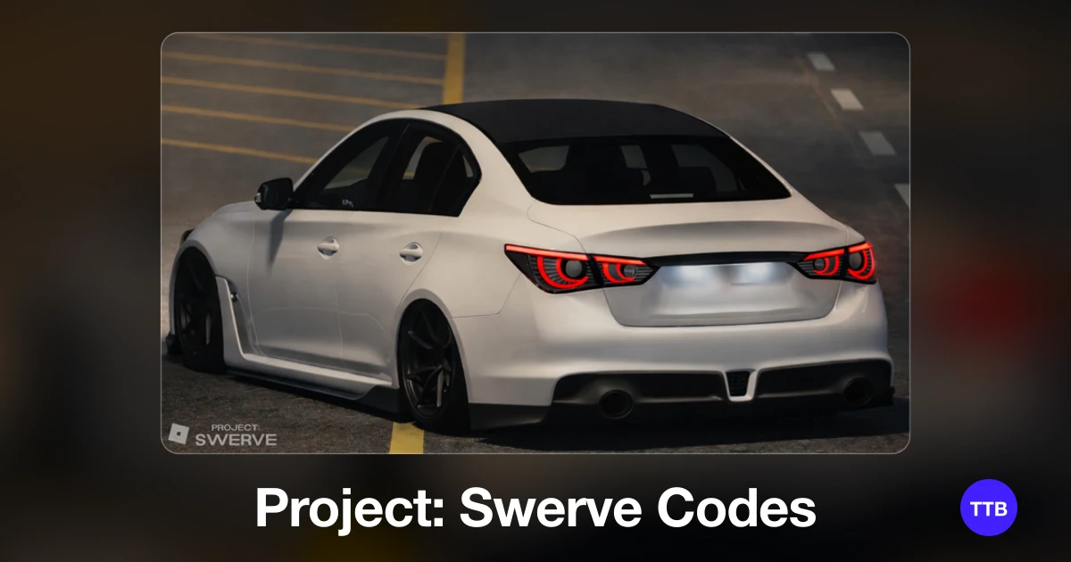 Project: Swerve codes cover: the official Roblox game image with the game name