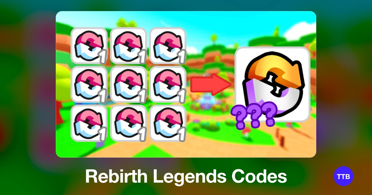 Rebirth Legends codes cover: the official Roblox game image with the game name