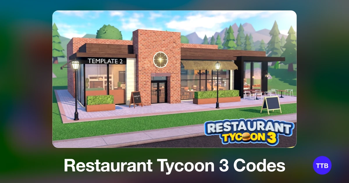 Restaurant Tycoon 3 codes cover: the official Roblox game image with the game name