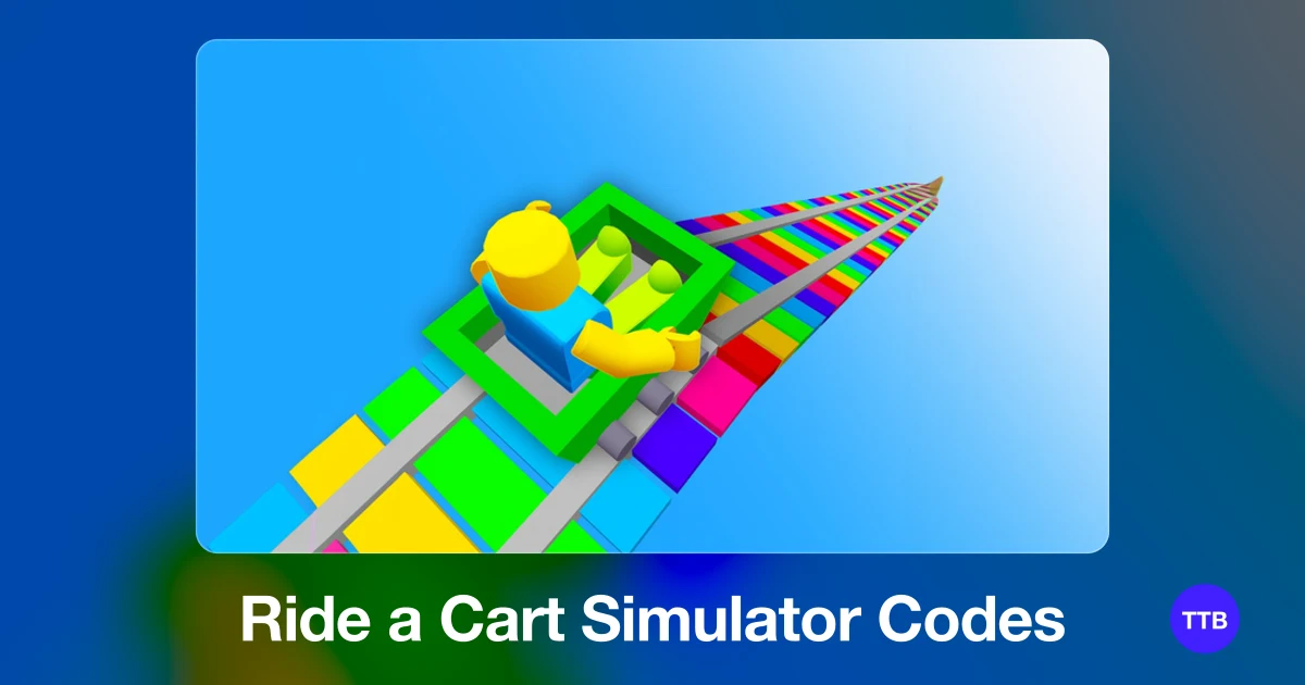 Ride a Cart Simulator codes cover: the official Roblox game image with the game name