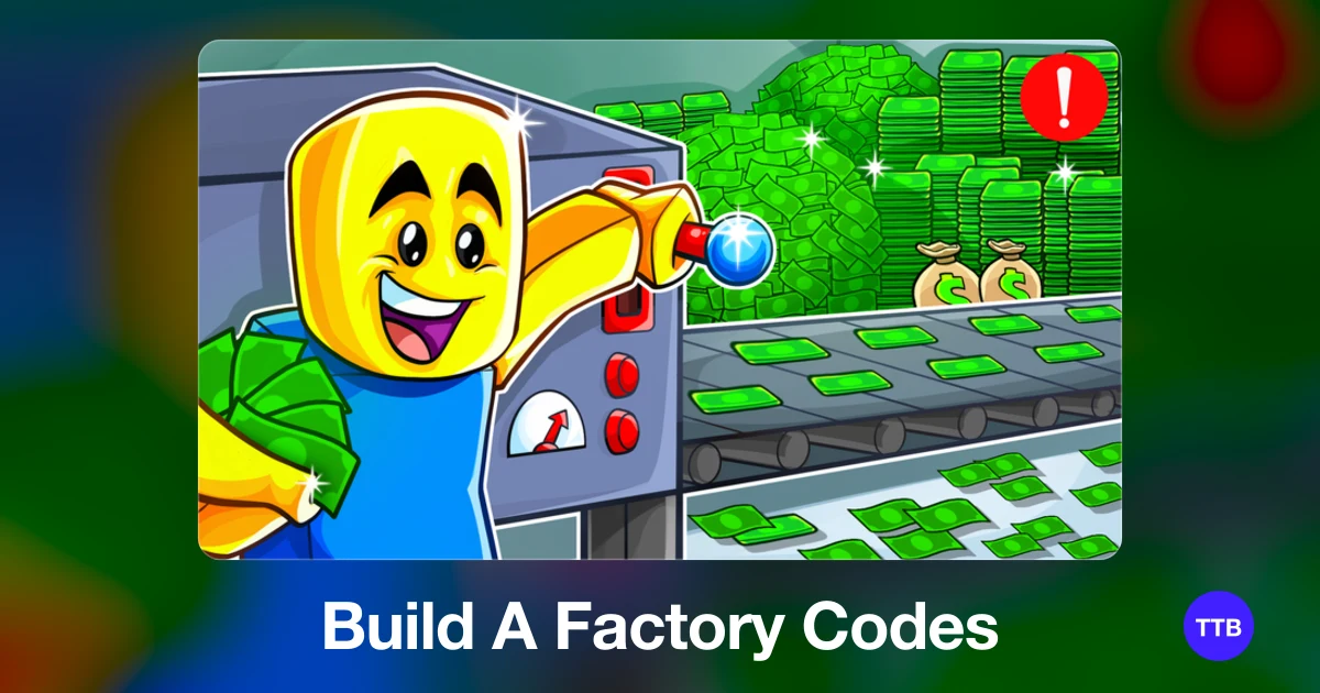 Build A Factory codes cover: the official Roblox game image with the game name