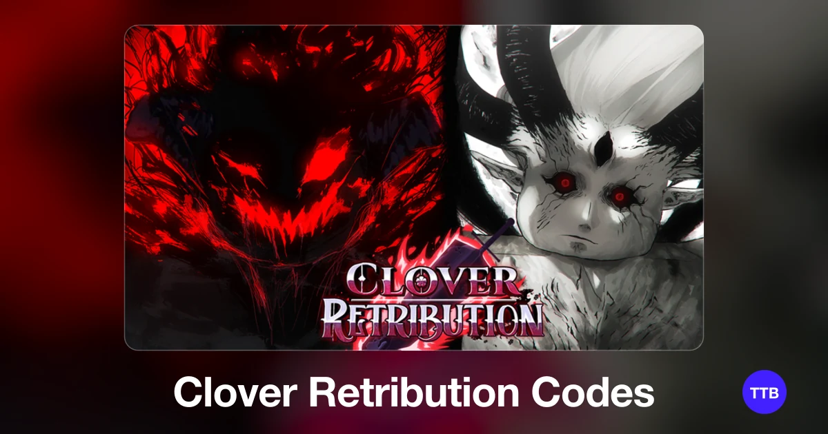 Clover Retribution codes cover: the official Roblox game image with the game name
