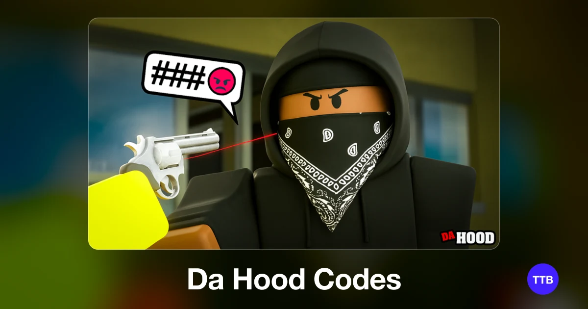 Da Hood codes cover: the official Roblox game image with the game name