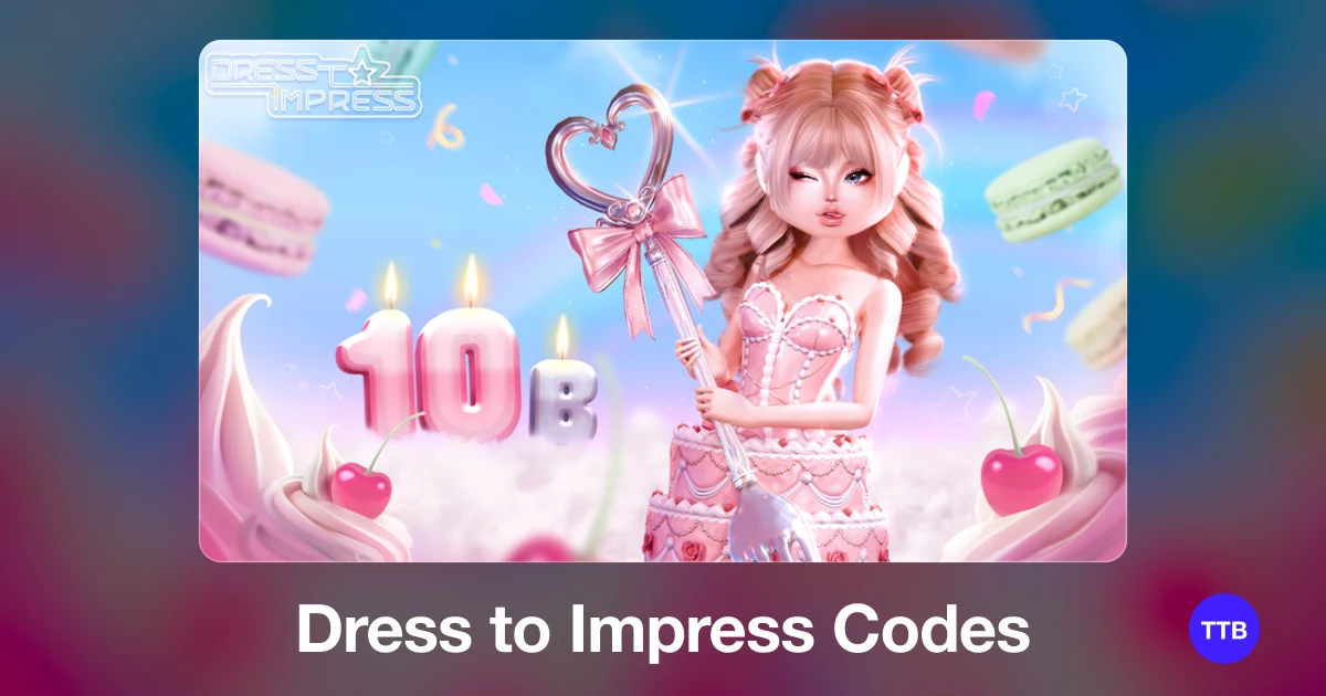 Dress to Impress codes cover: the official Roblox game image with the game name