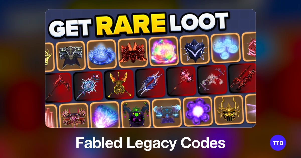 Fabled Legacy codes cover: the official Roblox game image with the game name