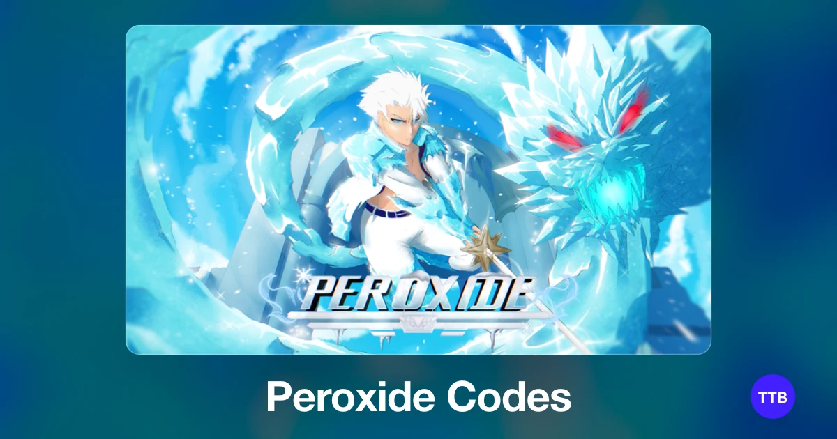 Peroxide codes cover: the official Roblox game image with the game name