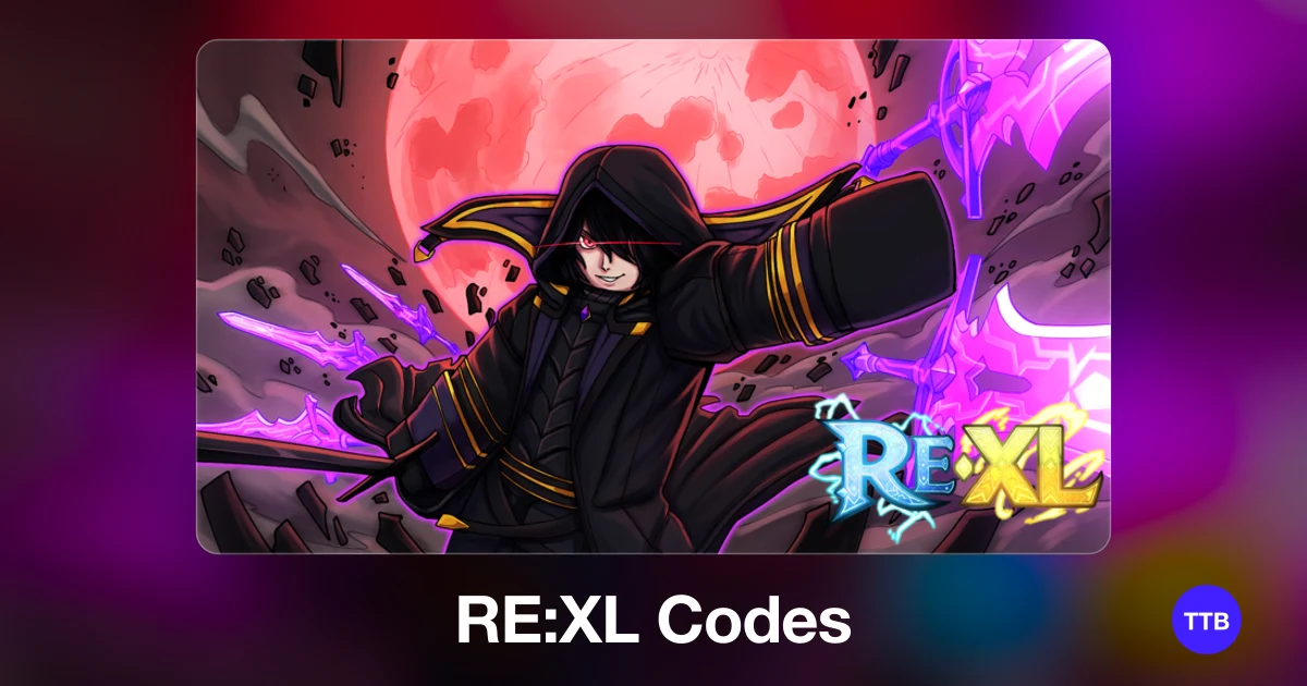 RE:XL codes cover: the official Roblox game image with the game name