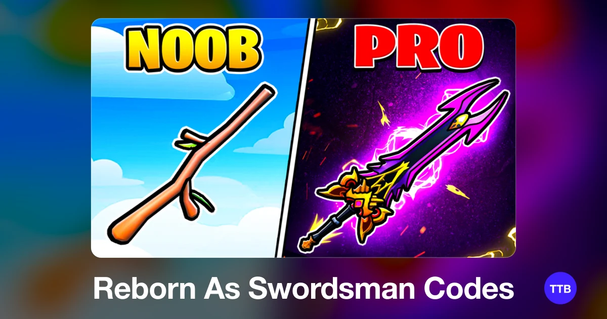 Reborn As Swordsman codes cover: the official Roblox game image with the game name