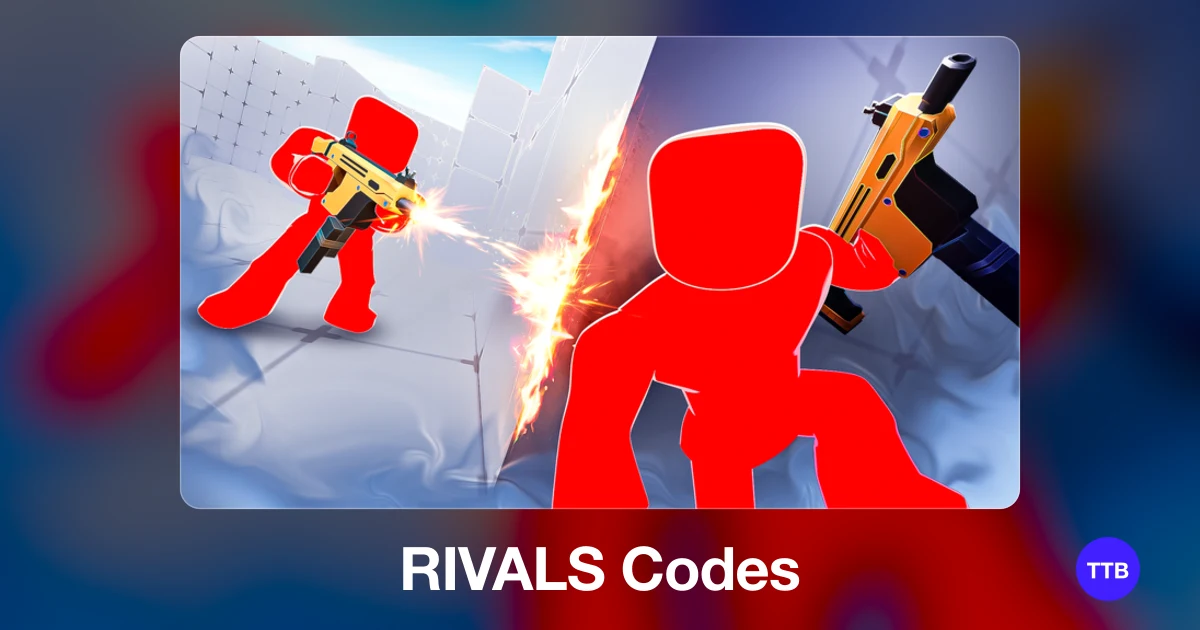 RIVALS codes cover: the official Roblox game image with the game name