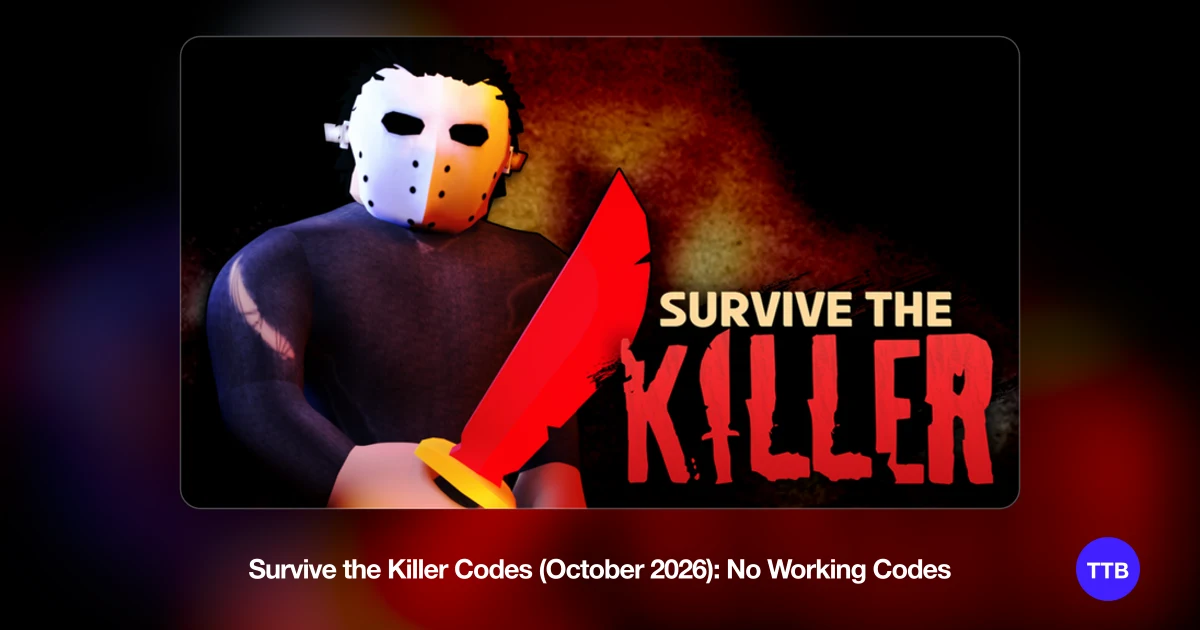 Survive the Killer Codes (October 2026): No Working codes cover: the official Roblox game image with the game name