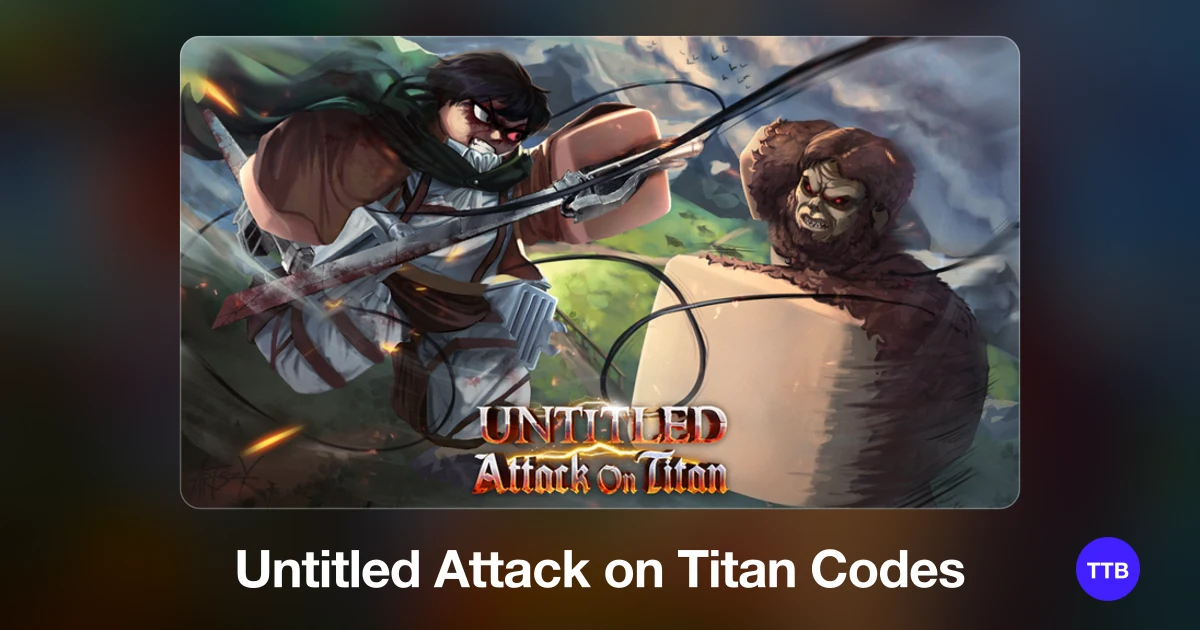 Untitled Attack on Titan codes cover: the official Roblox game image with the game name