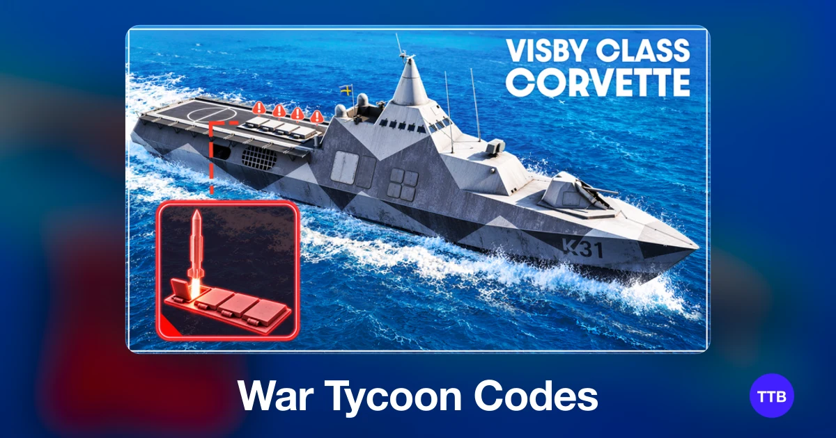 War Tycoon codes cover: the official Roblox game image with the game name