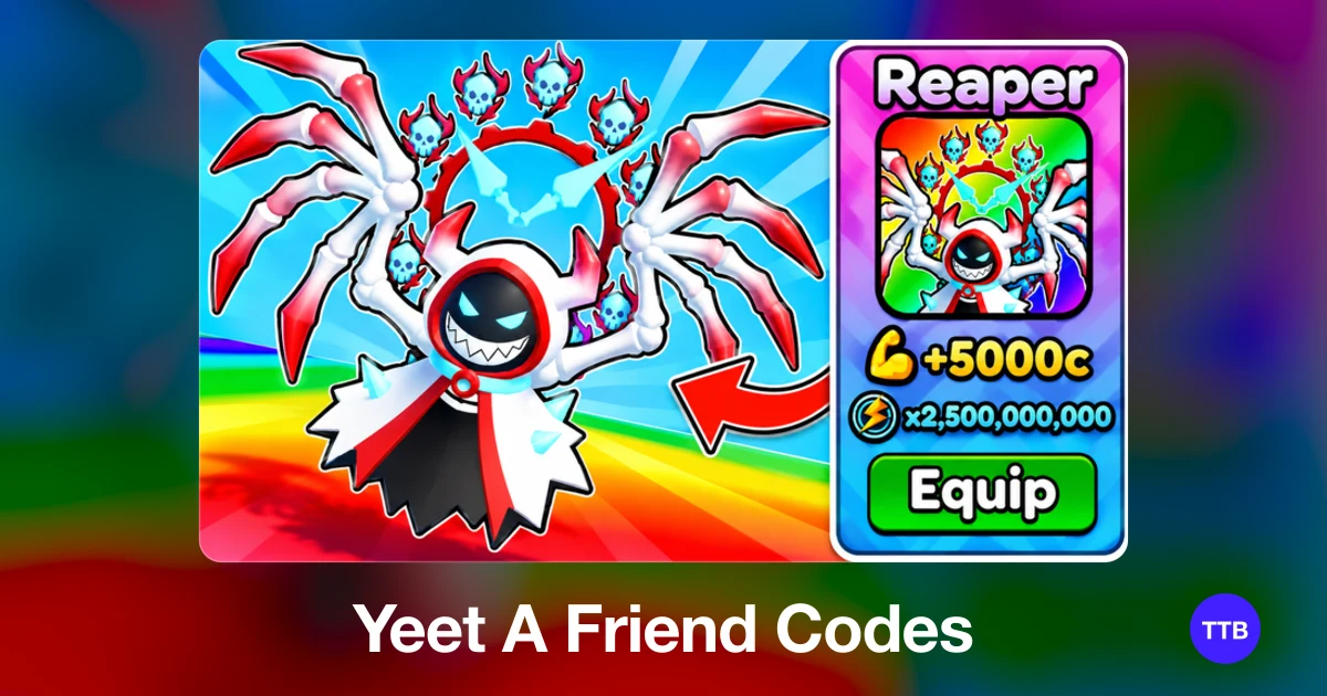 Yeet A Friend codes cover: the official Roblox game image with the game name
