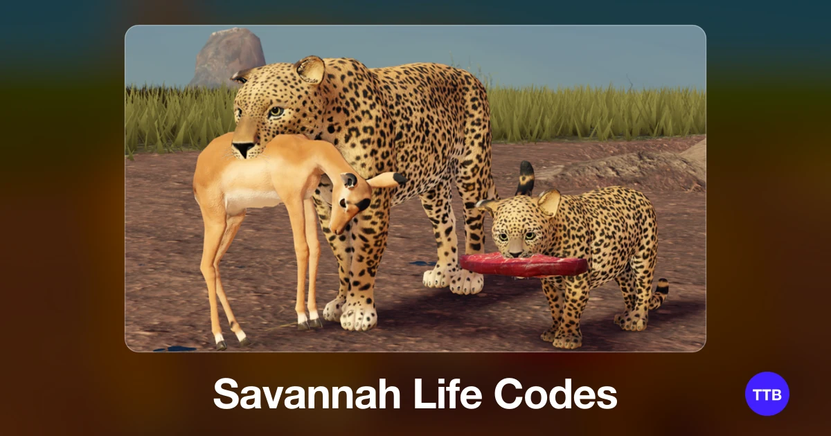 Savannah Life codes cover: the official Roblox game image with the game name