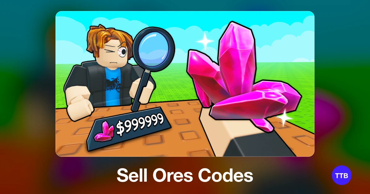 Sell Ores codes cover: the official Roblox game image with the game name
