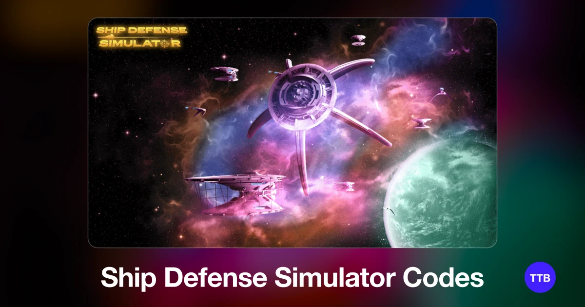 Ship Defense Simulator codes cover: the official Roblox game image with the game name