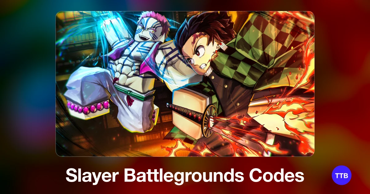 Slayer Battlegrounds codes cover: the official Roblox game image with the game name