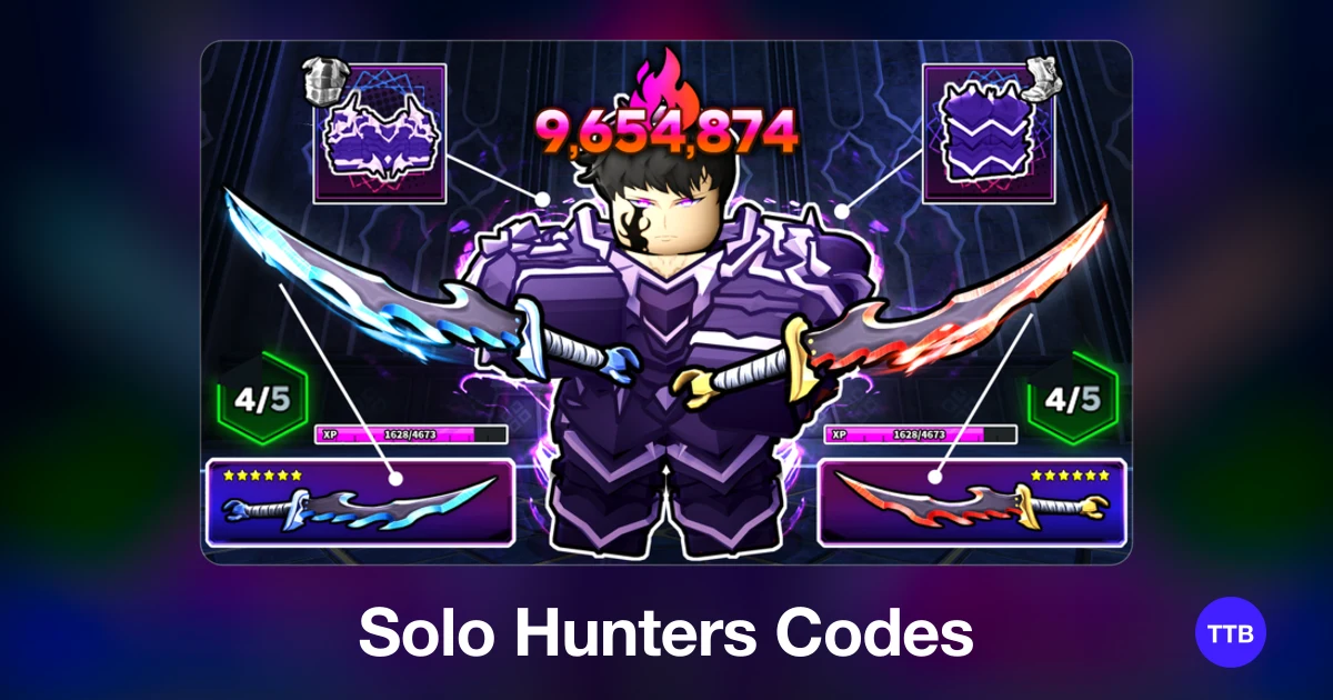 Solo Hunters codes cover: the official Roblox game image with the game name