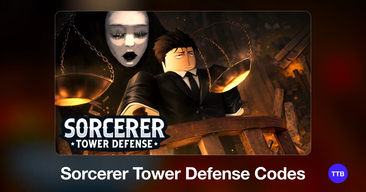 Sorcerer Tower Defense codes cover: the official Roblox game image with the game name