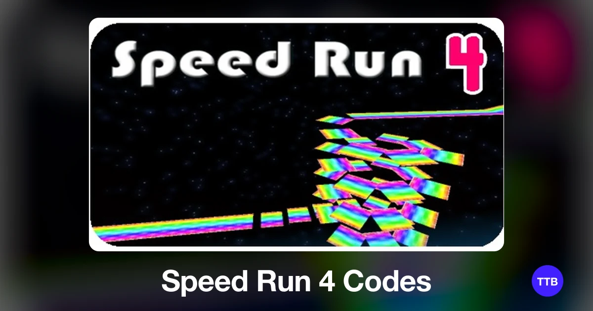Speed Run 4 codes cover: the official Roblox game image with the game name