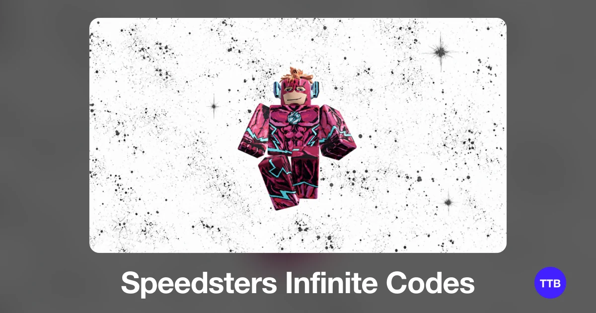 Speedsters Infinite codes cover: the official Roblox game image with the game name