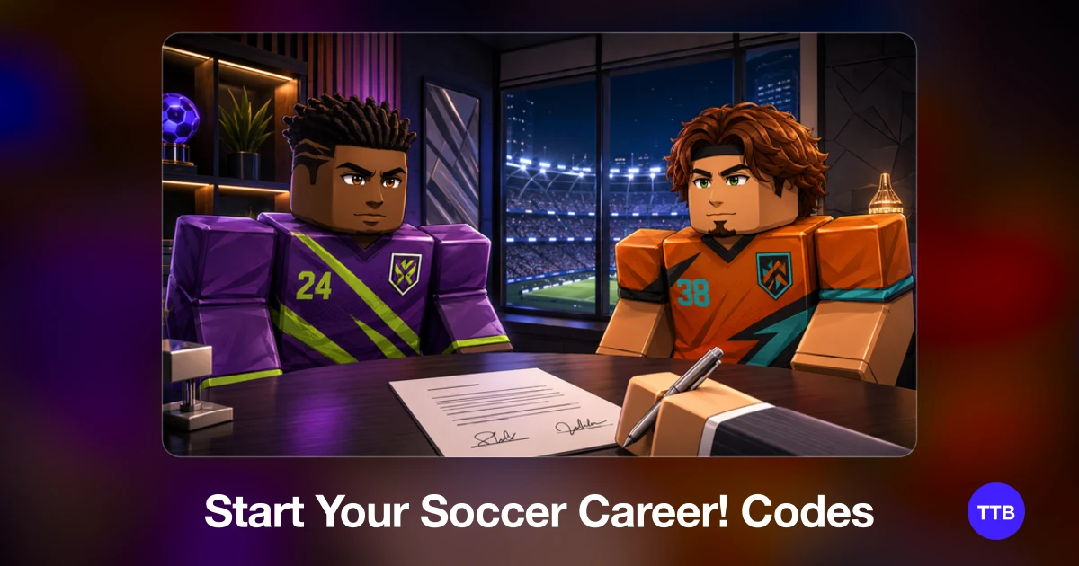 Start Your Soccer Career! codes cover: the official Roblox game image with the game name