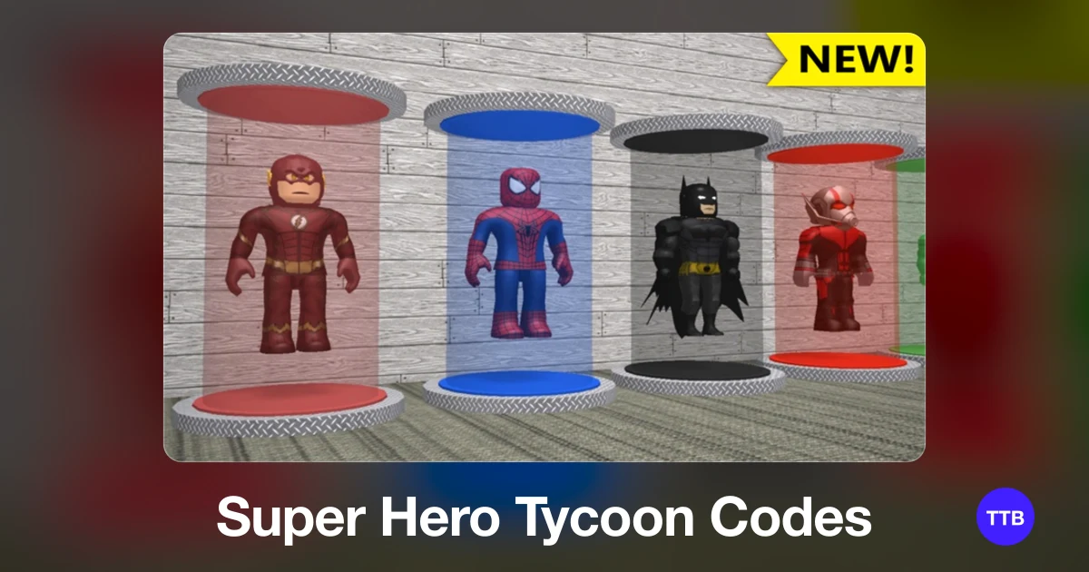 Super Hero Tycoon codes cover: the official Roblox game image with the game name