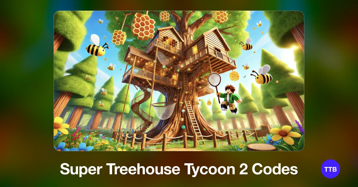 Super Treehouse Tycoon 2 codes cover: the official Roblox game image with the game name