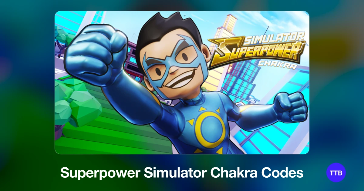 Superpower Simulator Chakra codes cover: the official Roblox game image with the game name