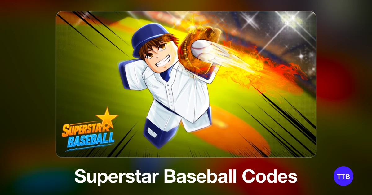 Superstar Baseball codes cover: the official Roblox game image with the game name
