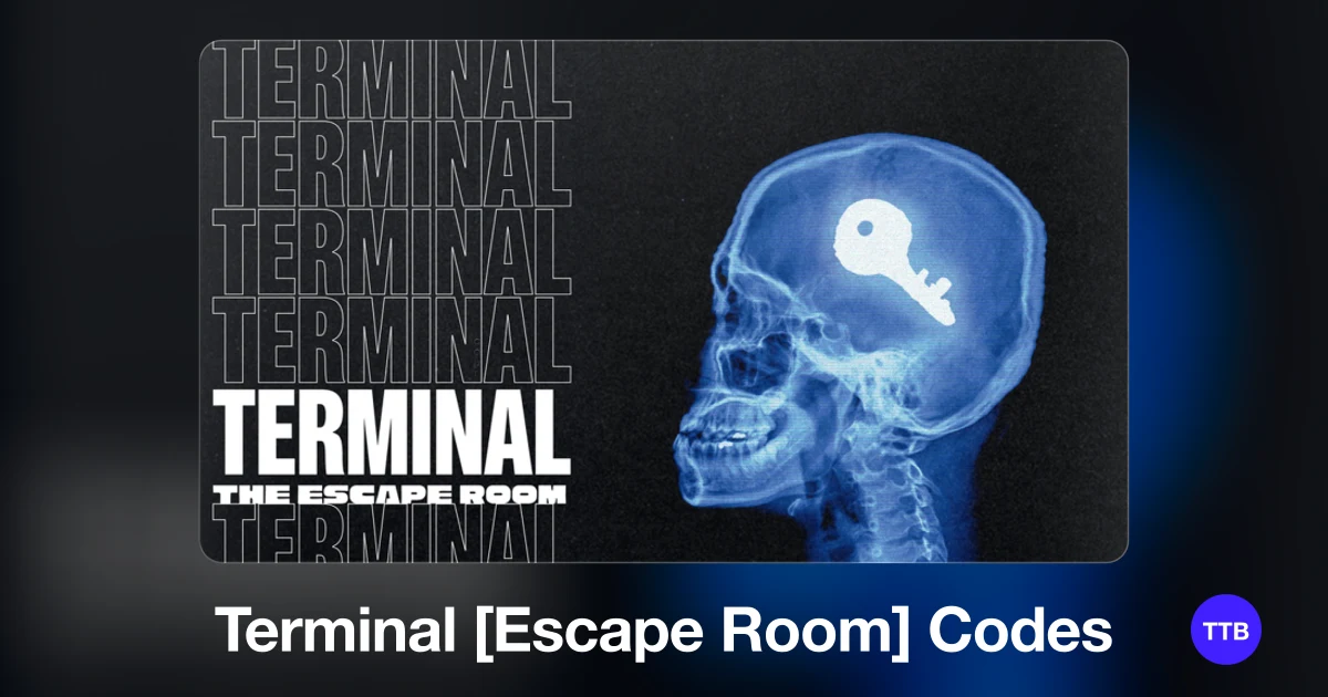Terminal [Escape Room] codes cover: the official Roblox game image with the game name