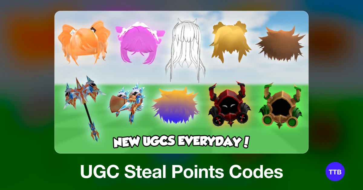 UGC Steal Points codes cover: the official Roblox game image with the game name