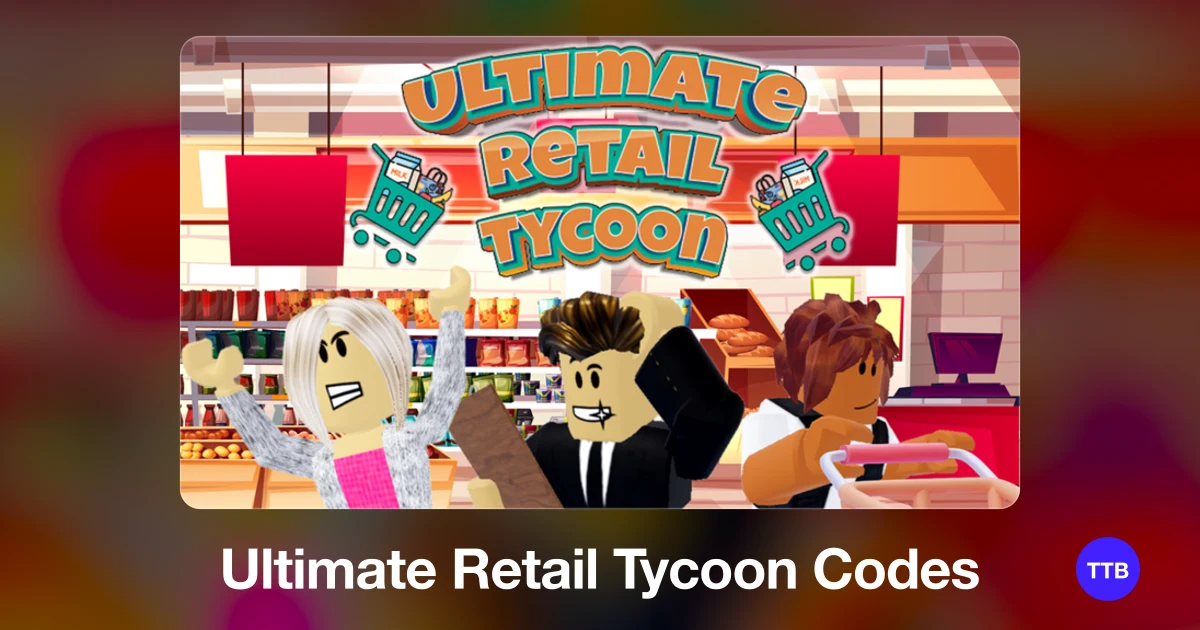 Ultimate Retail Tycoon codes cover: the official Roblox game image with the game name