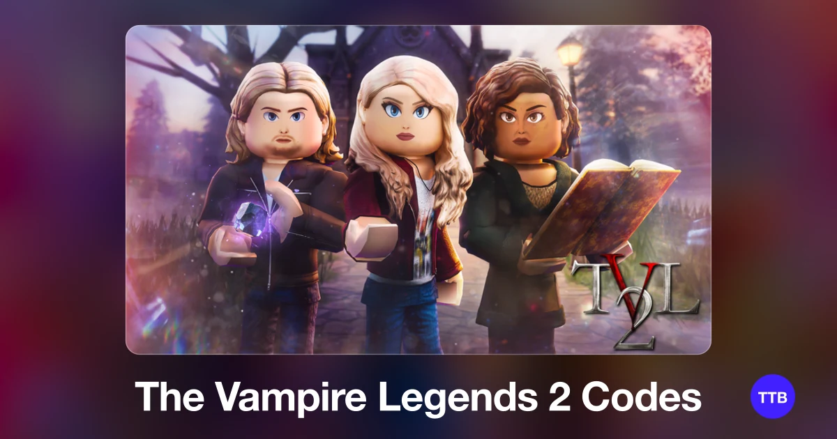 The Vampire Legends 2 codes cover: the official Roblox game image with the game name