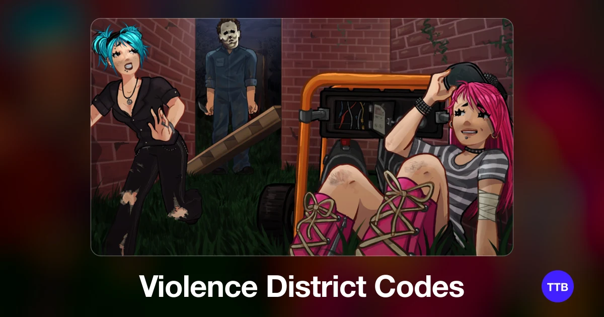 Violence District codes cover: the official Roblox game image with the game name