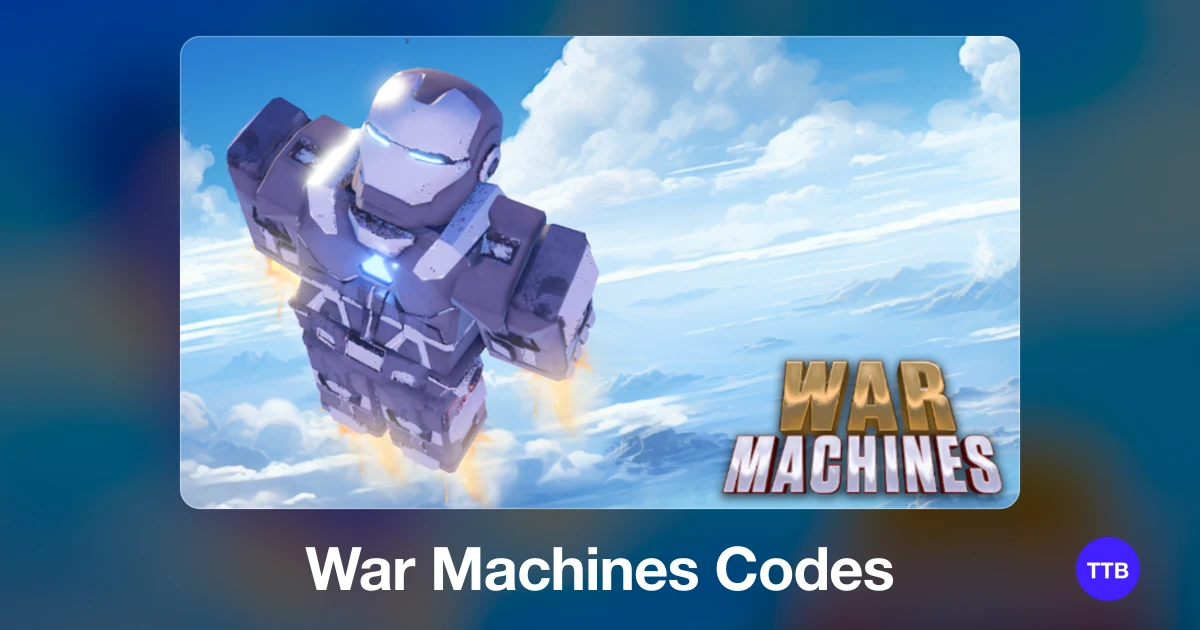 War Machines codes cover: the official Roblox game image with the game name