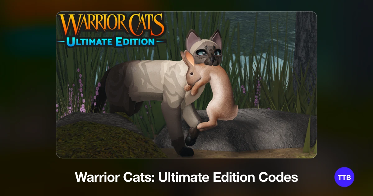 Warrior Cats: Ultimate Edition codes cover: the official Roblox game image with the game name