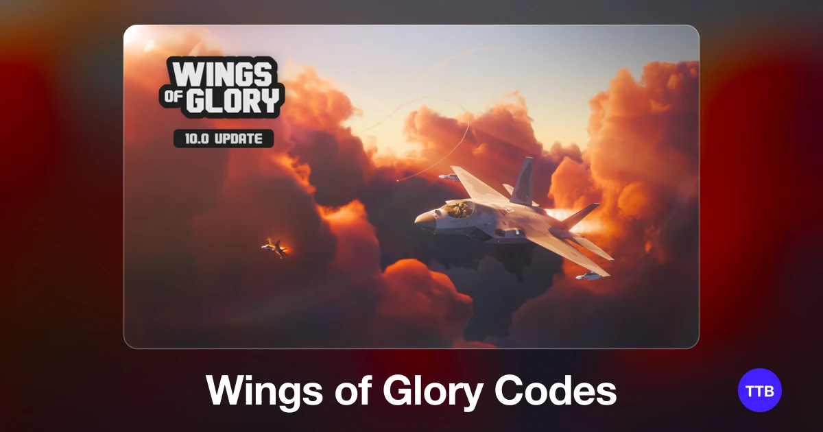 Wings of Glory codes cover: the official Roblox game image with the game name