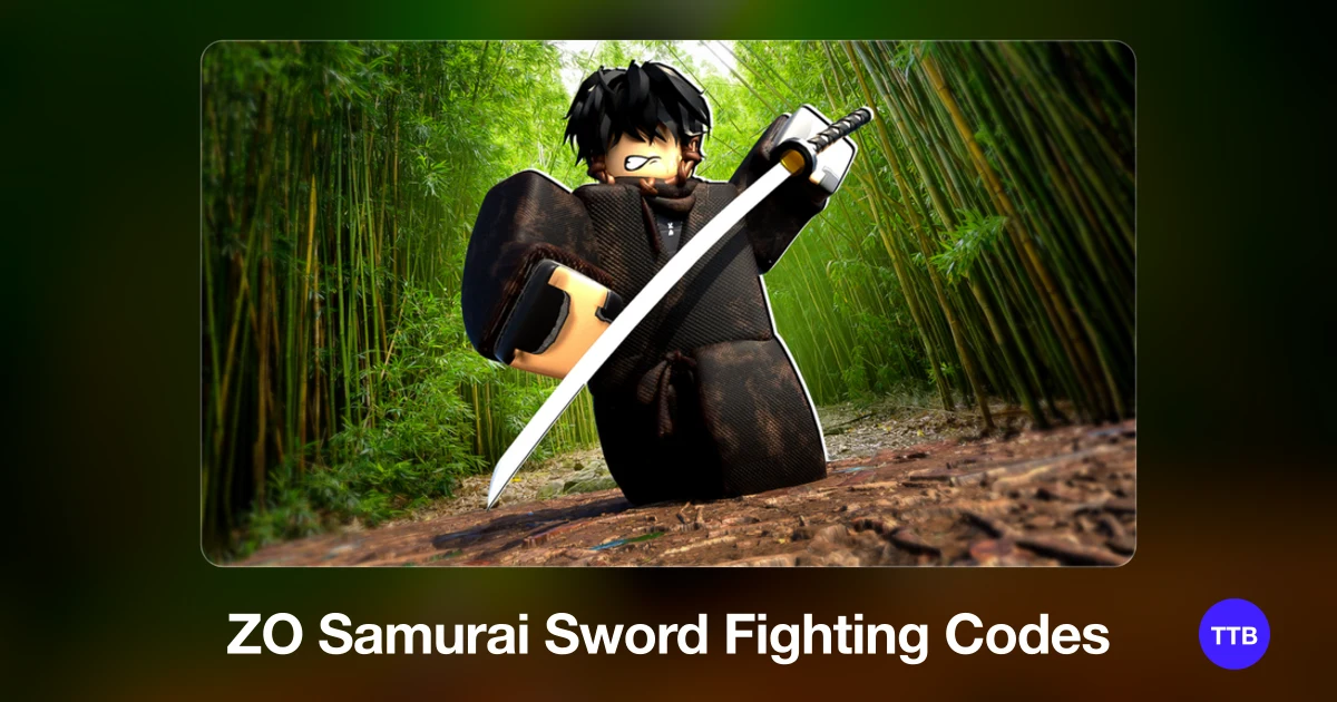 ZO Samurai Sword Fighting codes cover: the official Roblox game image with the game name