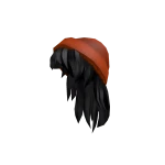 Orange Beanie with Black Hair