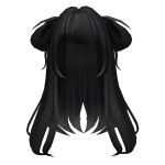 Loose Black Anime Side Buns