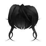 Black Messy Anime Hair