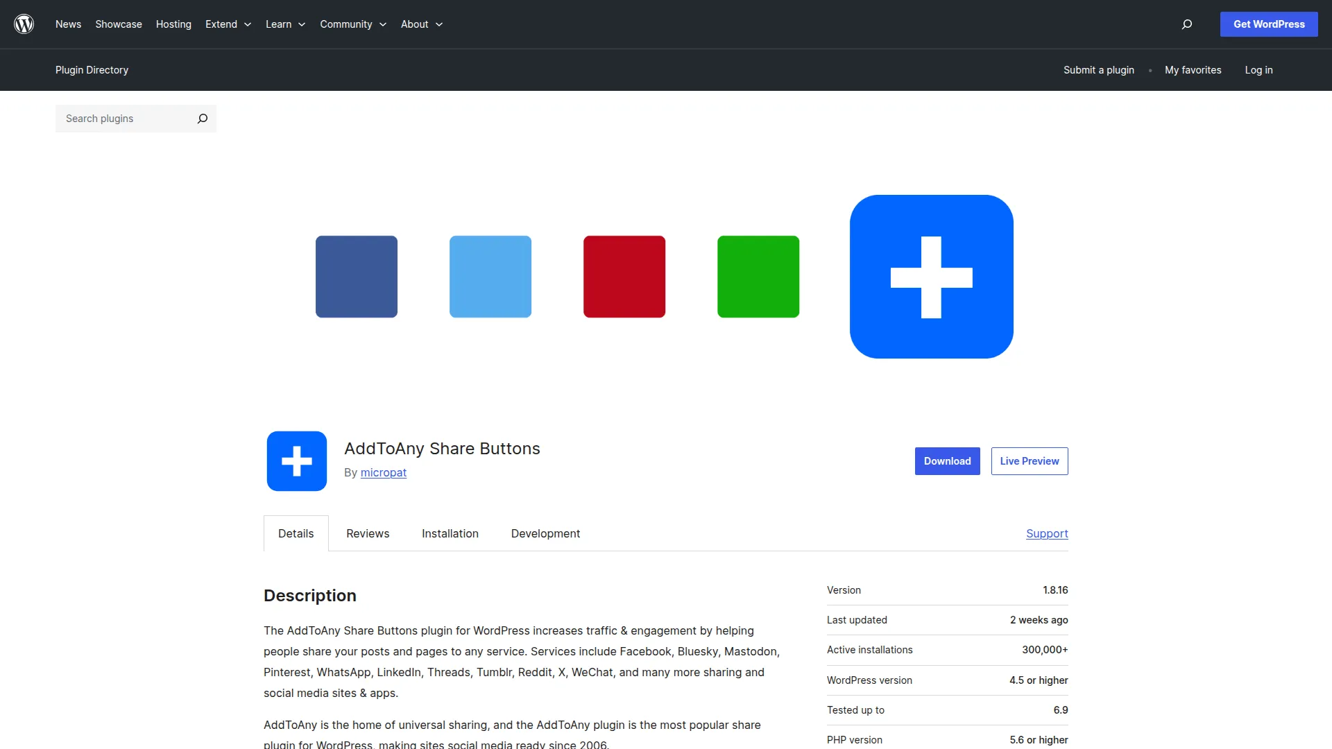 AddToAny Share screenshot