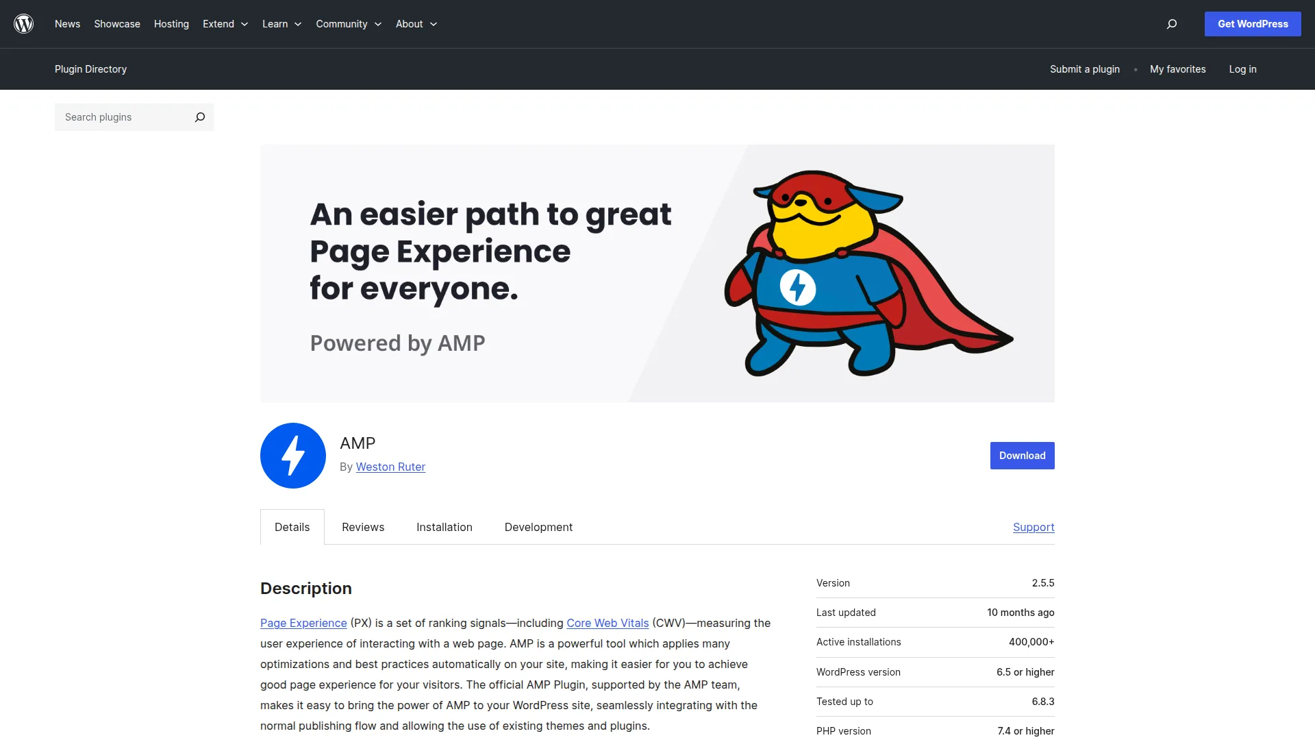 AMP for WordPress screenshot